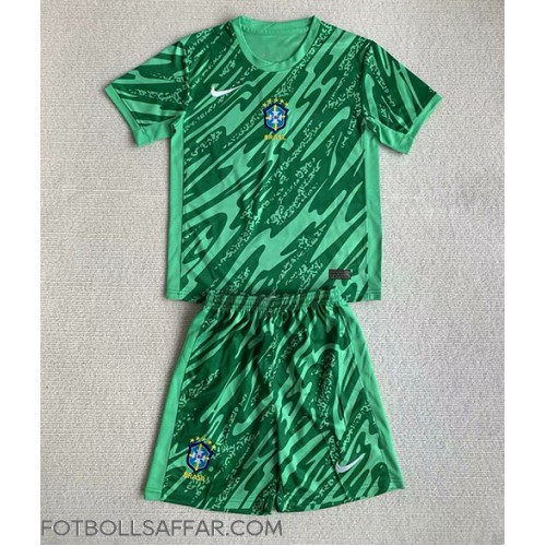 Brasilien Målvakt Hemmadräkt Barn Copa America 2024 Kortärmad (+ Korta byxor)